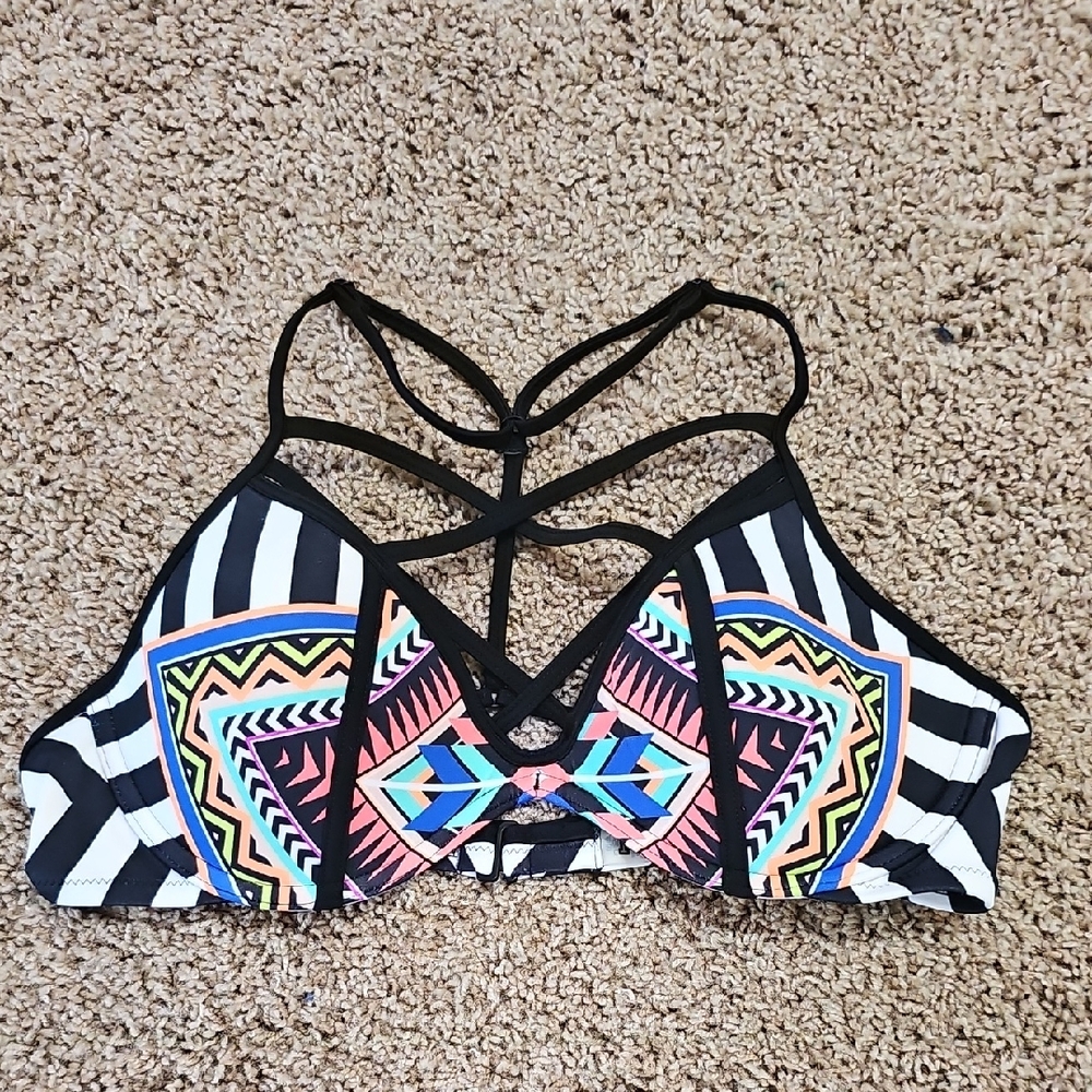 Victoria's Secret PINK Black and White Bikini Top